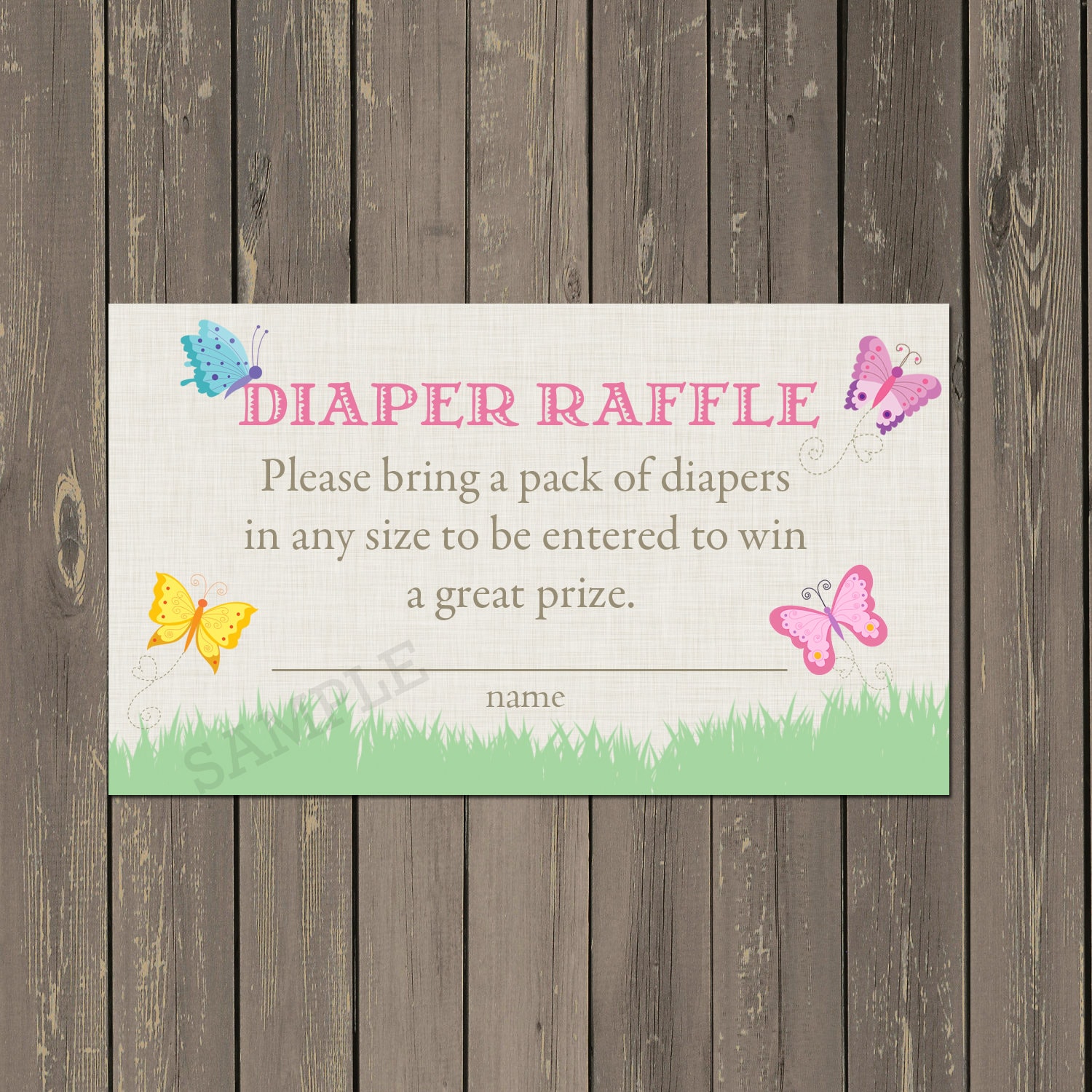 Butterfly Diaper Raffles Butterfly Baby Shower Diaper Raffle Etsy