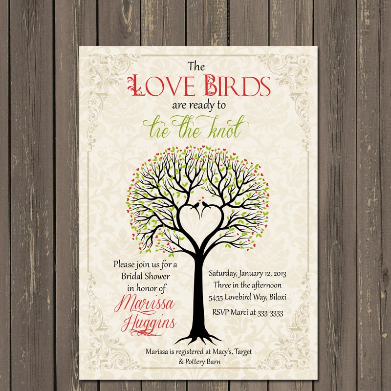 Bird Bridal Shower Invitation Love Birds Bridal Shower Etsy