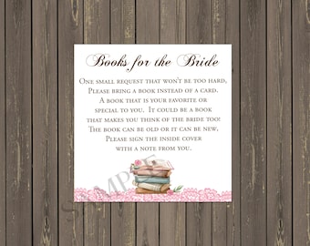 Floral Book Request Cards: Bridal Shower Inserts (Digital Download)