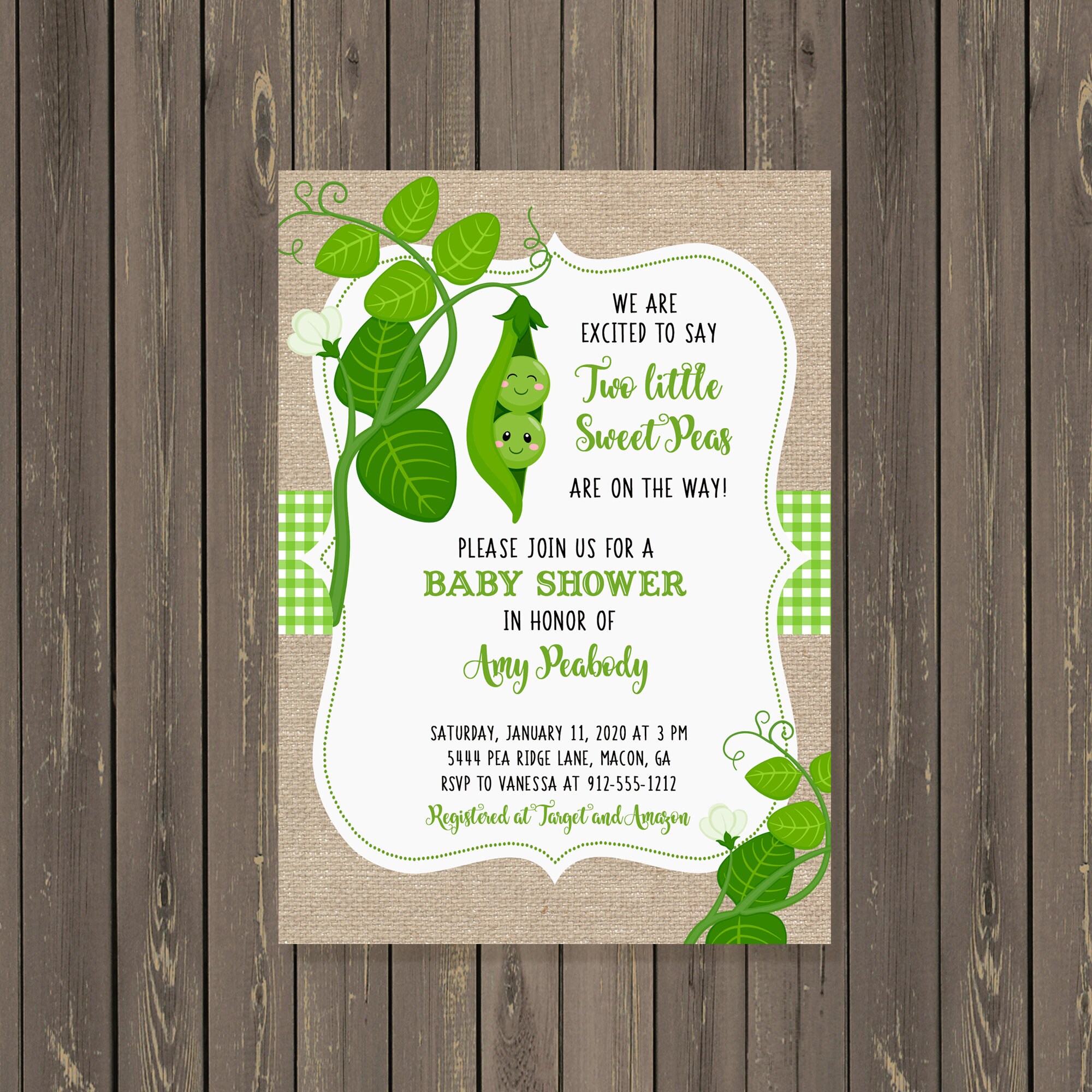 Sweet Pea Twins Baby Shower Invitation Twins Sweet Pea Shower Etsy