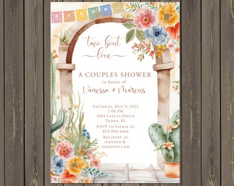 Mexican Fiesta Couples Shower Invitation: Taco 'bout Love (Printable)