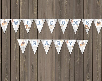 Nursery Rhyme Baby Shower Banner: Custom Text & Colors (Digital PDF)