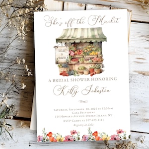Farmer's Market Bridal Shower Invitation: Vintage Flower Shop (Printable or Printed)