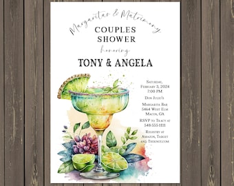 Margaritas Bridal Shower Invitation: Couples Shower (Printable or Printed)