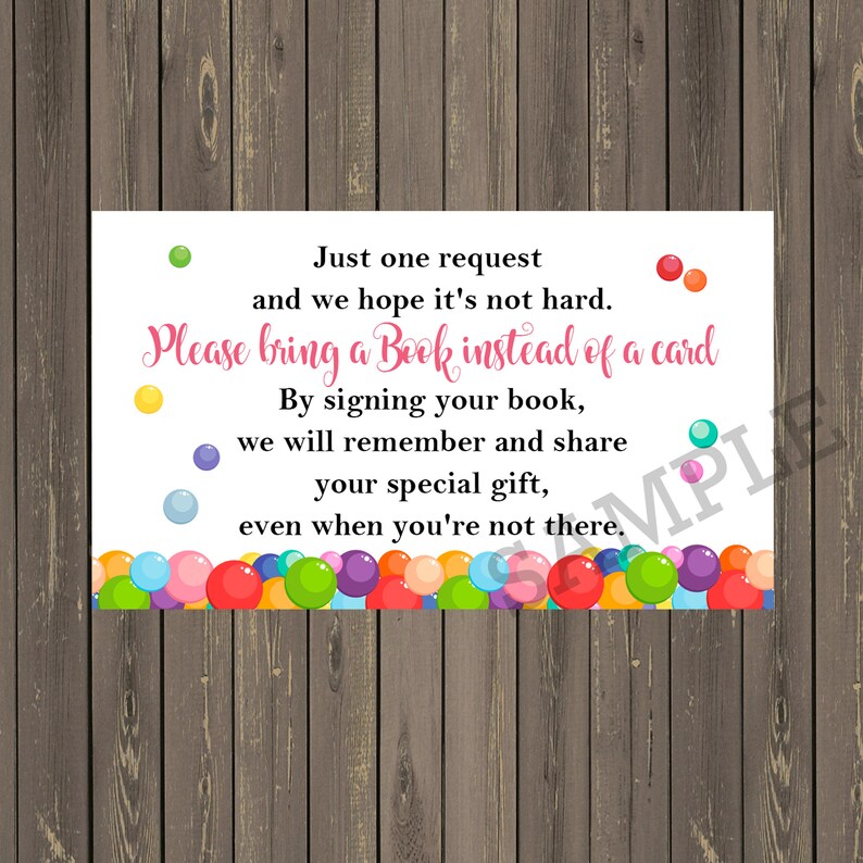 Ready to Pop Book Request Card, Bubbles Ready to Pop Books for Baby Card, Book instead of Card Insert, Instant Download image 3