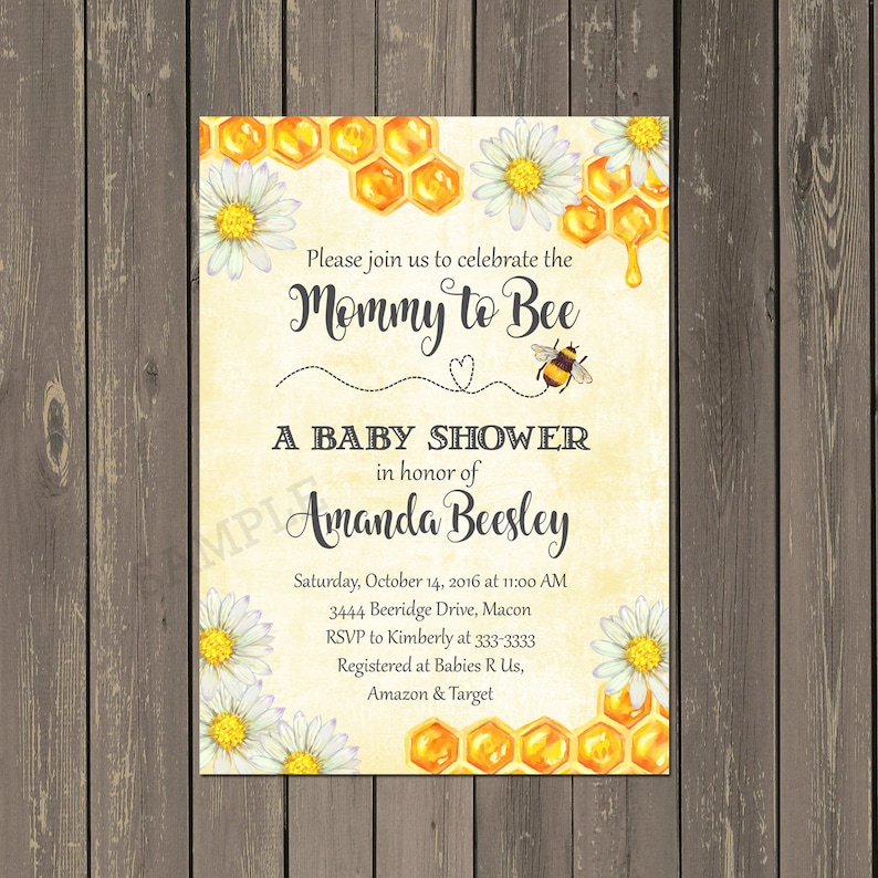 Bee Baby Shower Invitation Bumblebee Baby Shower Invitation Etsy