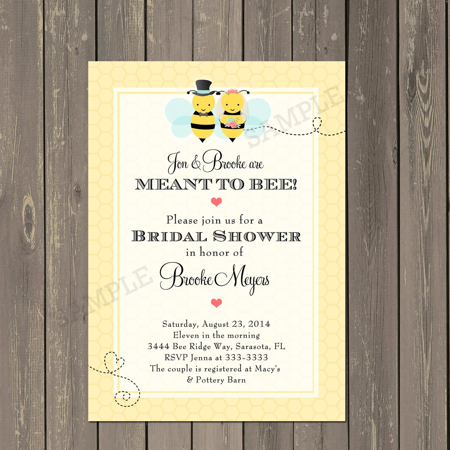 Bumblebee Bridal Shower Invitation Bee Shower Invitation Etsy