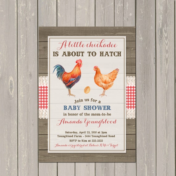 Egg Baby Shower Invitation, About to Hatch Baby Shower Invitation, Rooster Hen Rustic Ready to Hatch Baby Shower Invite, Gender Neutra Il_570xn