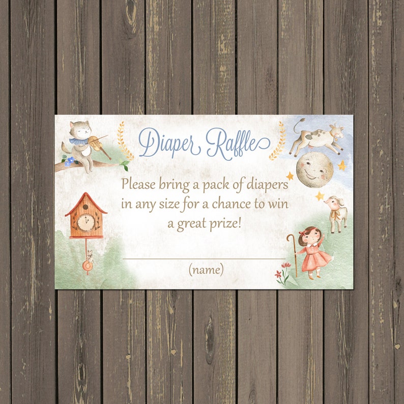 Nappy Raffle Highlander Nursery Rhyme Diaper Raffle Tickets, Nursery Rhyme Diaper Raffles ...