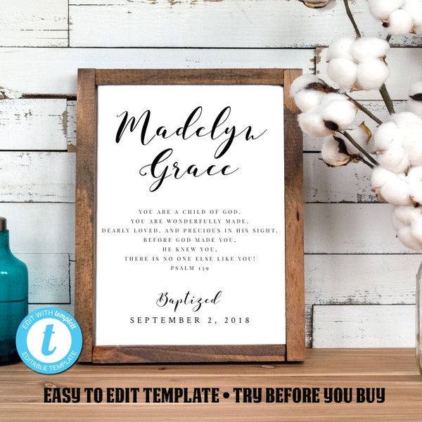 Printable Baptism - Etsy