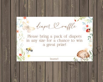 Lovebug Baby Shower Diaper Raffle Tickets, Instant Download