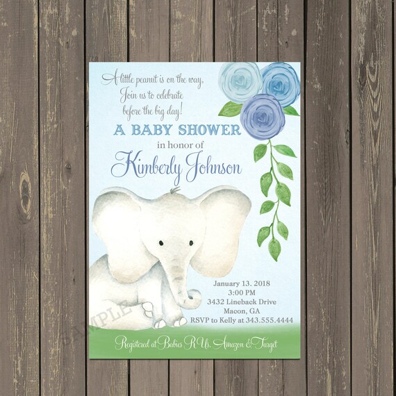 diy elephant baby shower invitations