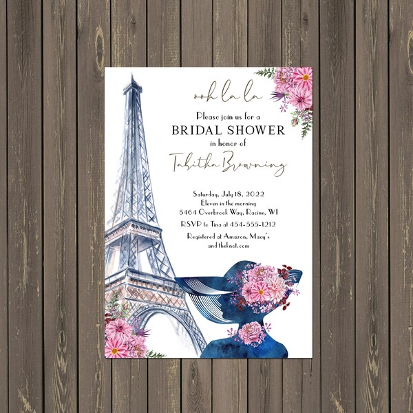 Paris Bridal Shower Invitation - Etsy