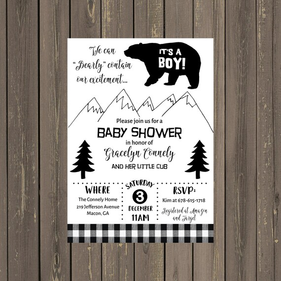mountain baby shower invitations