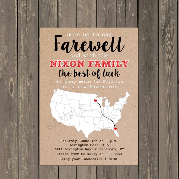 going away party invitation farewell party invite moving goodbye party invite