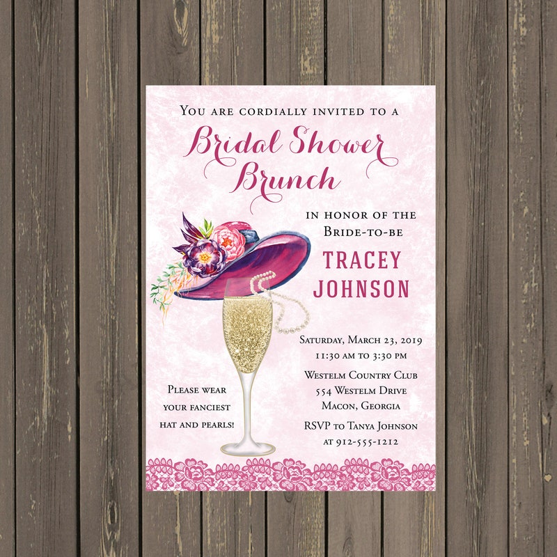 Hat and Pearls Tea Party Invitation - Etsy