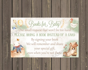 Nursery Rhyme Baby Shower Book Request Card (Digital Download)