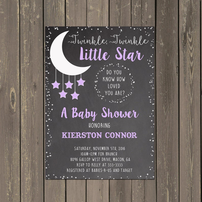 Moon and Stars Baby Shower Invitation Little Star Shower | Etsy