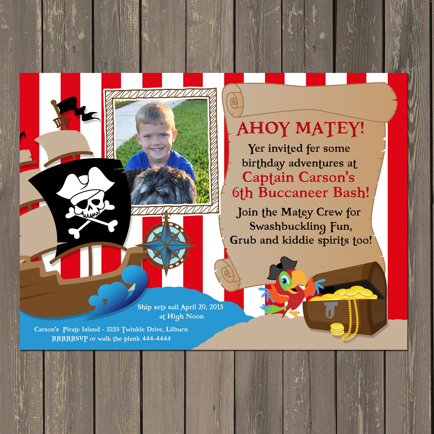 Pirate Party Invitation Pirate Birthday Invitation Boys