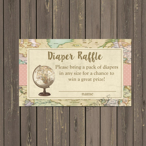 Diaper Raffle Tickets, Globe Adventure Diaper Raffles, World Map Diaper Raffles, World Map, Instant Download Il_570xn