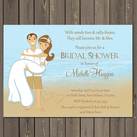 Beach Bridal Shower Invitation, Ocean Bridal Shower Invitation