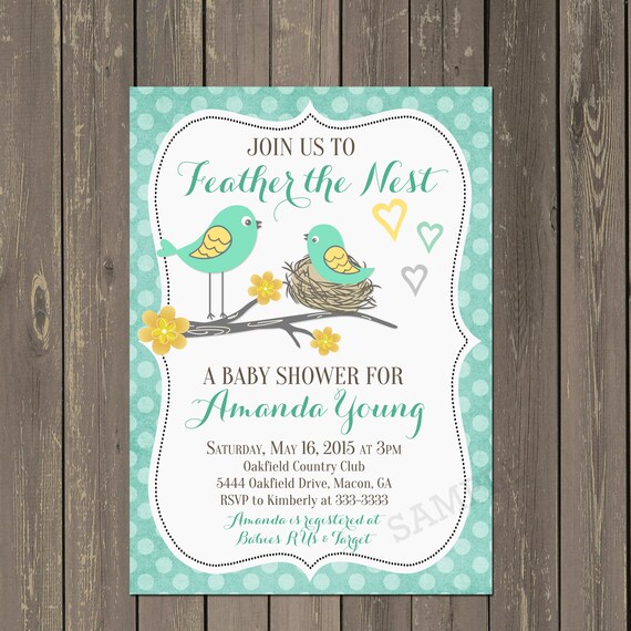 bird baby shower invitations