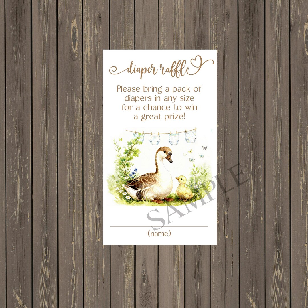 Goose Storybook Baby Shower Diaper Raffle Tickets (digital Download) - Etsy