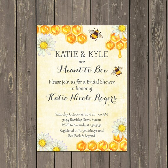 Bee Bridal Shower Invitation Bumble Bee Bridal Shower Invite Etsy