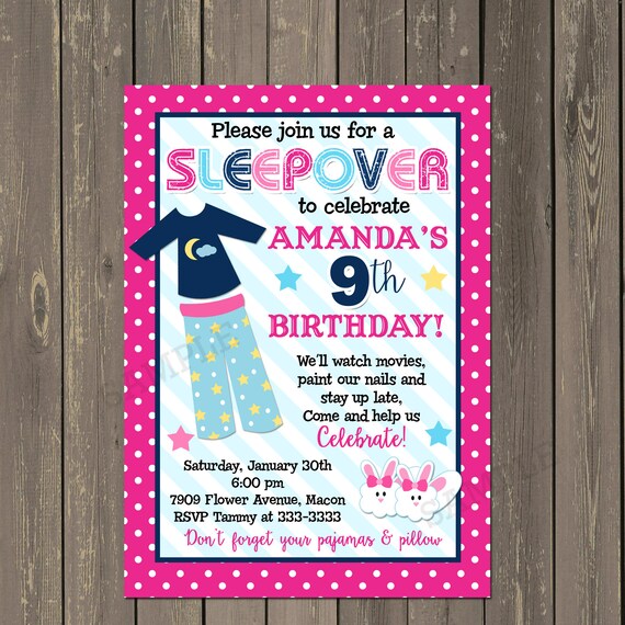 slumber party invitation girls slumber party invitations slumber party invitation