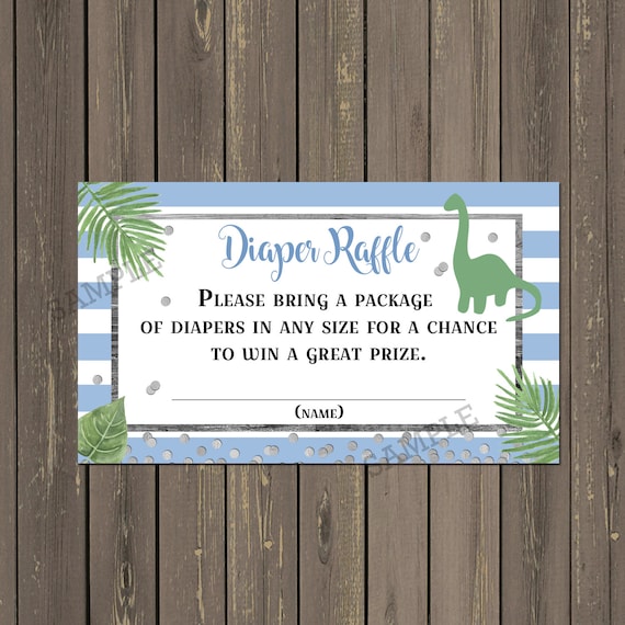 Dinosaur Diaper Raffle Ticket, Dinosaur Baby Shower Diaper Raffles, Light Blue and Grey Baby Shower Diaper Raffle Tickets, Instant Download Il_570xn