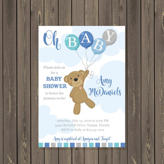 teddy bear baby shower balloons