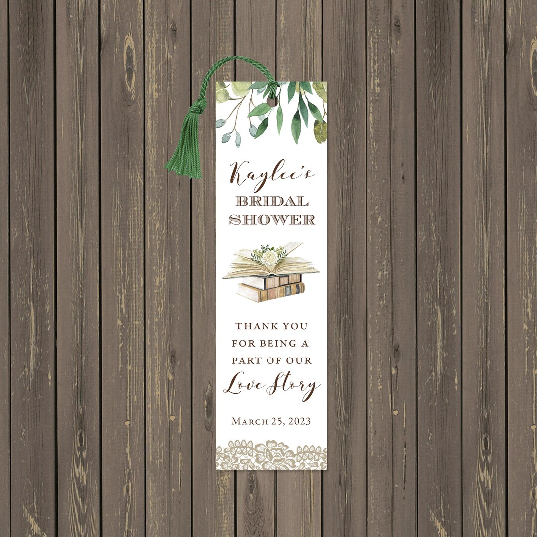 Book Themed Bridal Shower Bookmark, Book Lover Bridal Shower Favor Tags, Book Shower Favors ...