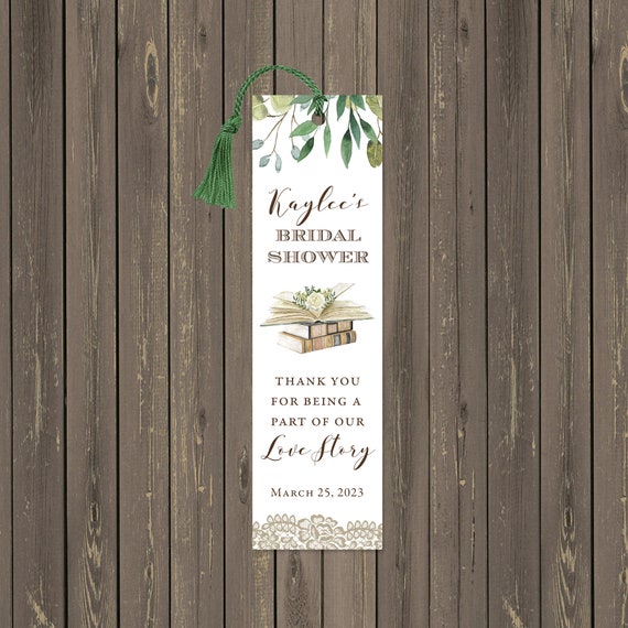Book Themed Bridal Shower Bookmark, Book Lover Bridal Shower Favor Tags, Book Shower Favors ...