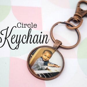 Custom Photo Keyring - Photo Key Chain - Copper Keychain - Personalized Key Chain - Photo Keychain - Picture Keychain - 25 mm / 1 in Circle
