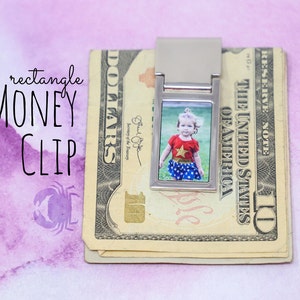 Photo Money Clip - Personalized Money Clip - Grooms Gift - Custom Money Clip - Silver Money Clip - Mens Gift