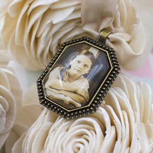Photo Bouquet Charm - Custom Bouquet Charm - Wedding Photo Gift - Bridal Bouquet Charm - Silver Bouquet Charm - 22x30 mm Octagon