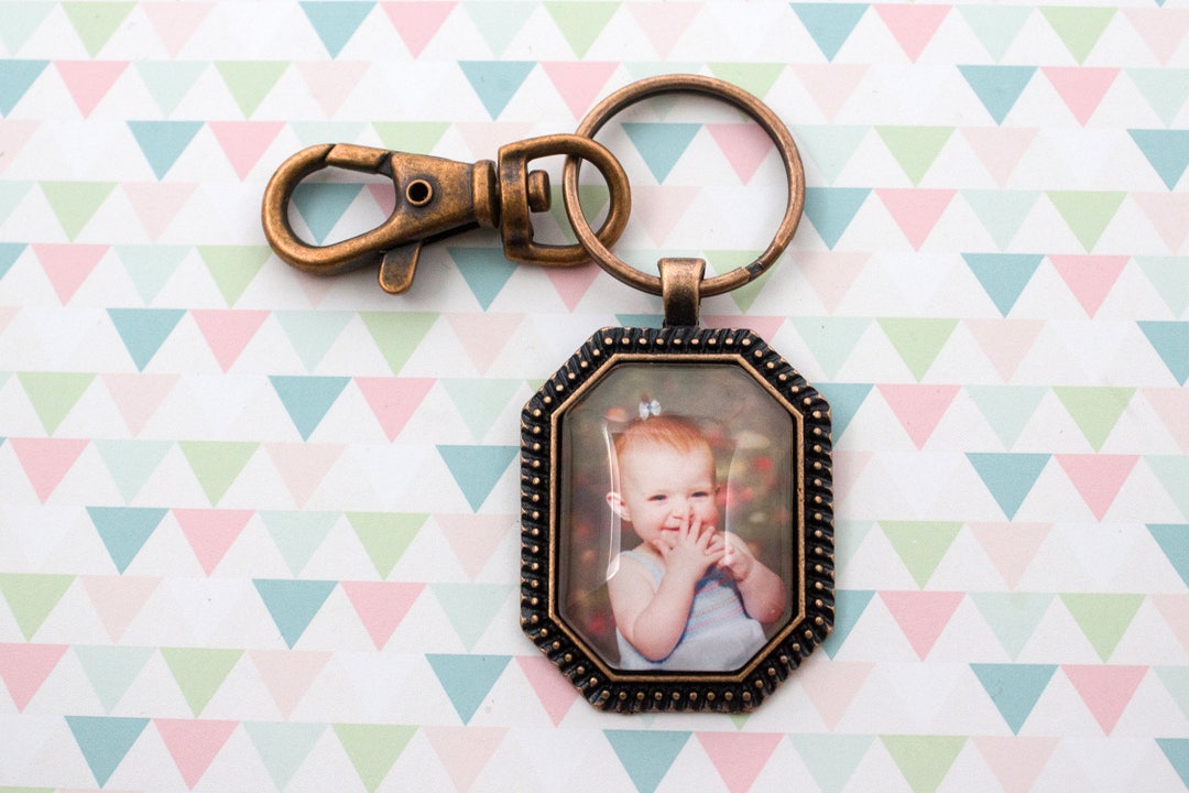 Octagon Photo Keyring - Photo Key Chain - Octagon Keychain ...