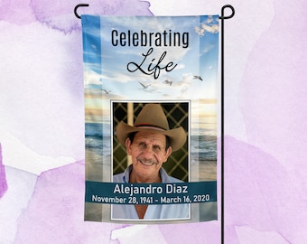 Celebration of LIfe Garden Flag - Memorial Flag - Remembrance Garden Flag - Custom Photo Flag - Personalized Yard Sign