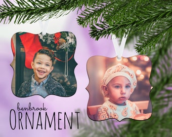 Fotoornament - Doppelseitiges Ornament - Quadratisches Ornament - Personalisiertes Ornament - Benbrook Ornament