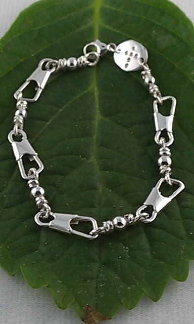 Crystal Beads!! ACTS Bracelet Fishers of Men Sterling Silver REGULAR LINK 