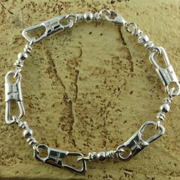 ACTS Bracelet Sterling Silver Fishers Of Men Bracelet With Cross! NEW MODEL!