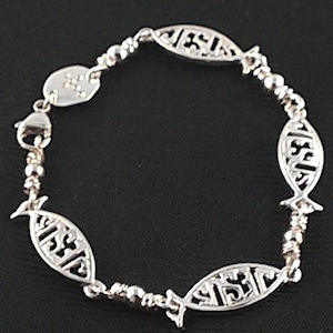 ACTS Bracelet Sterling Silver Fishers of men ICHTHUS JESUS Bracelet. New Model!