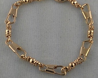 ACTS Bracelet 14k Gold Fishers of men Bracelet 7.5'' Solid Yellow Gold
