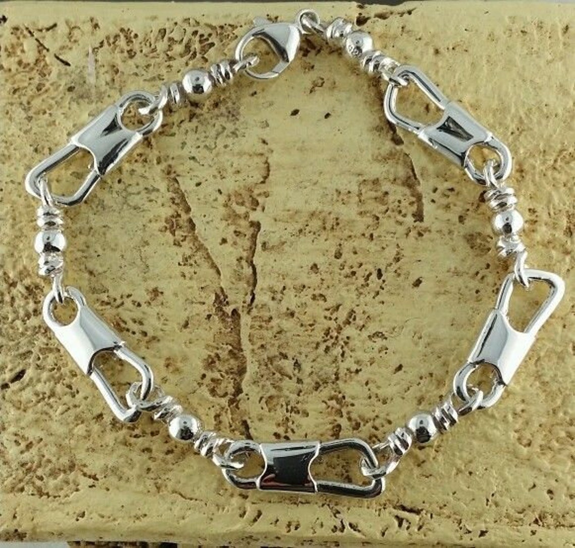 ACTS Sterling Silver Fishers of Men Bracelet XL Heavy Link With Ichthys
