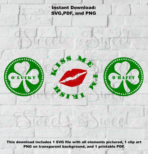 DXF Cameo Sublimation Vector clip art SVG Cut File Commercial use Instant Download St Patrick/'s Day Gnomes