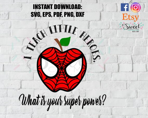Download Superhero Teacher Super Power Apple Little Heroes Cut Etsy