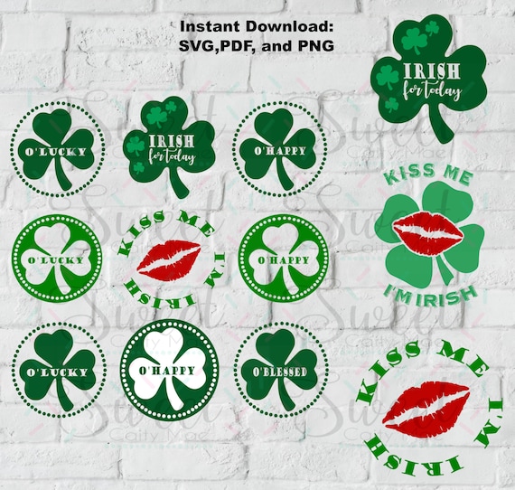 DXF Cameo Sublimation Vector clip art SVG Cut File Commercial use Instant Download St Patrick/'s Day Gnomes