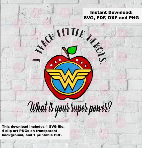 Download Superhero Teacher Super Power Apple Little Heroes Cut Etsy