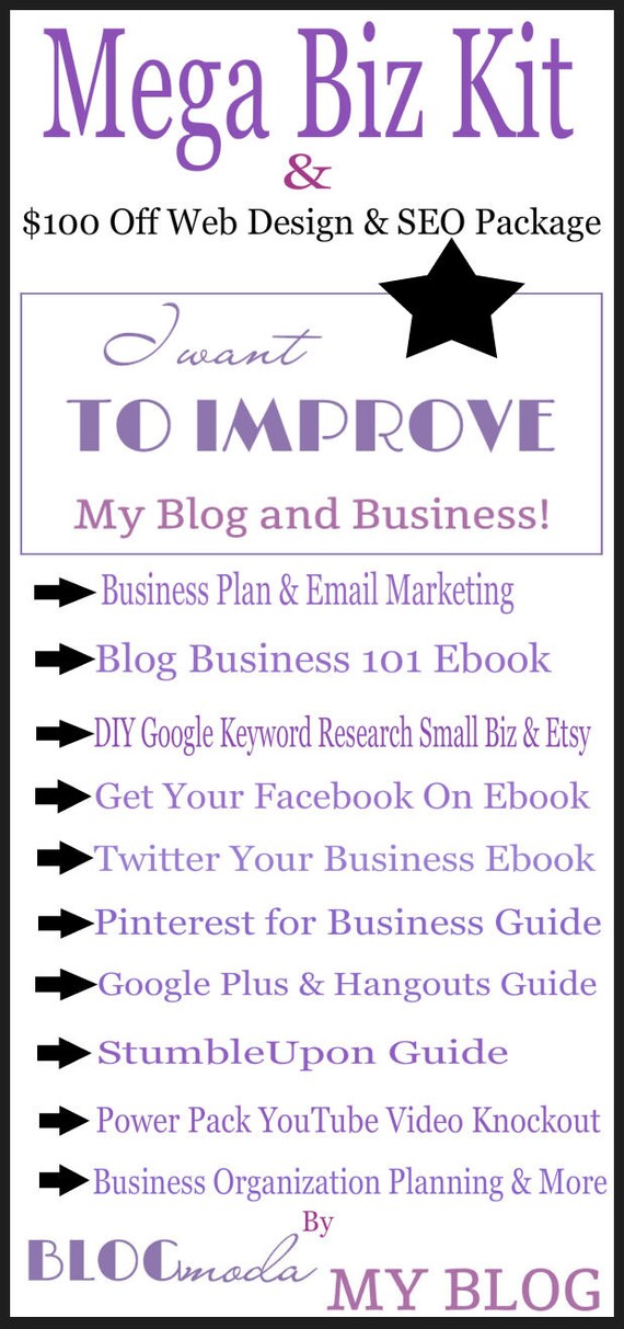 Business Planner Business Plan Blog Planner Mega Biz Kit For Etsy