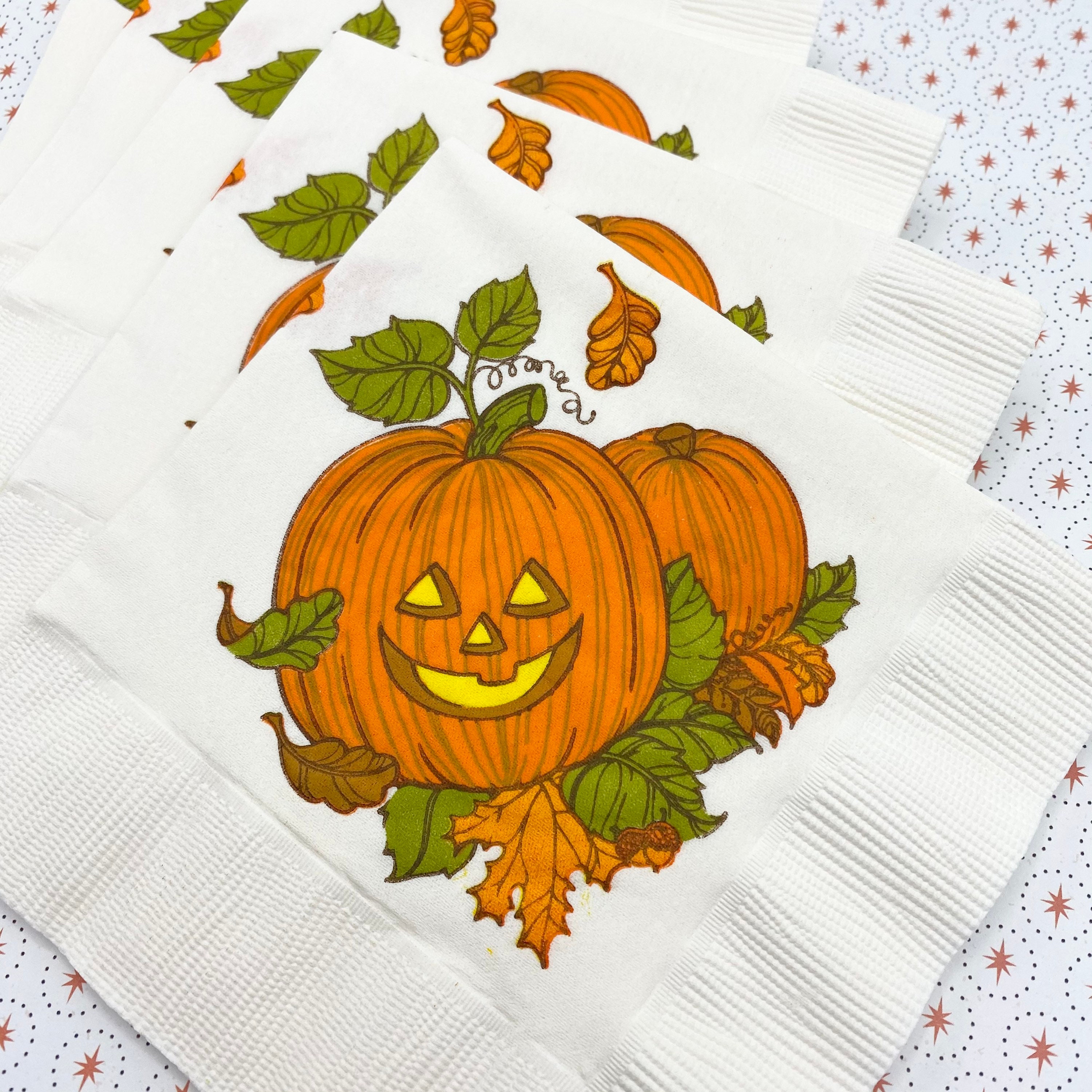 Vintage Halloween Napkins Pumpkins Vintage Hallmark Etsy